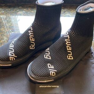 Alexander Wang Black Sock Sneaker/Boot With White